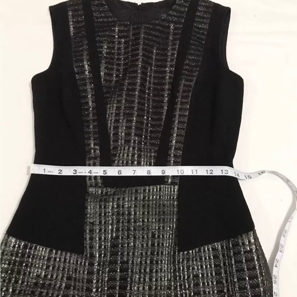 Carmen Marc Valvo Casual Dress black gold shiny sleeveless size 4 - Picture 6 of 10